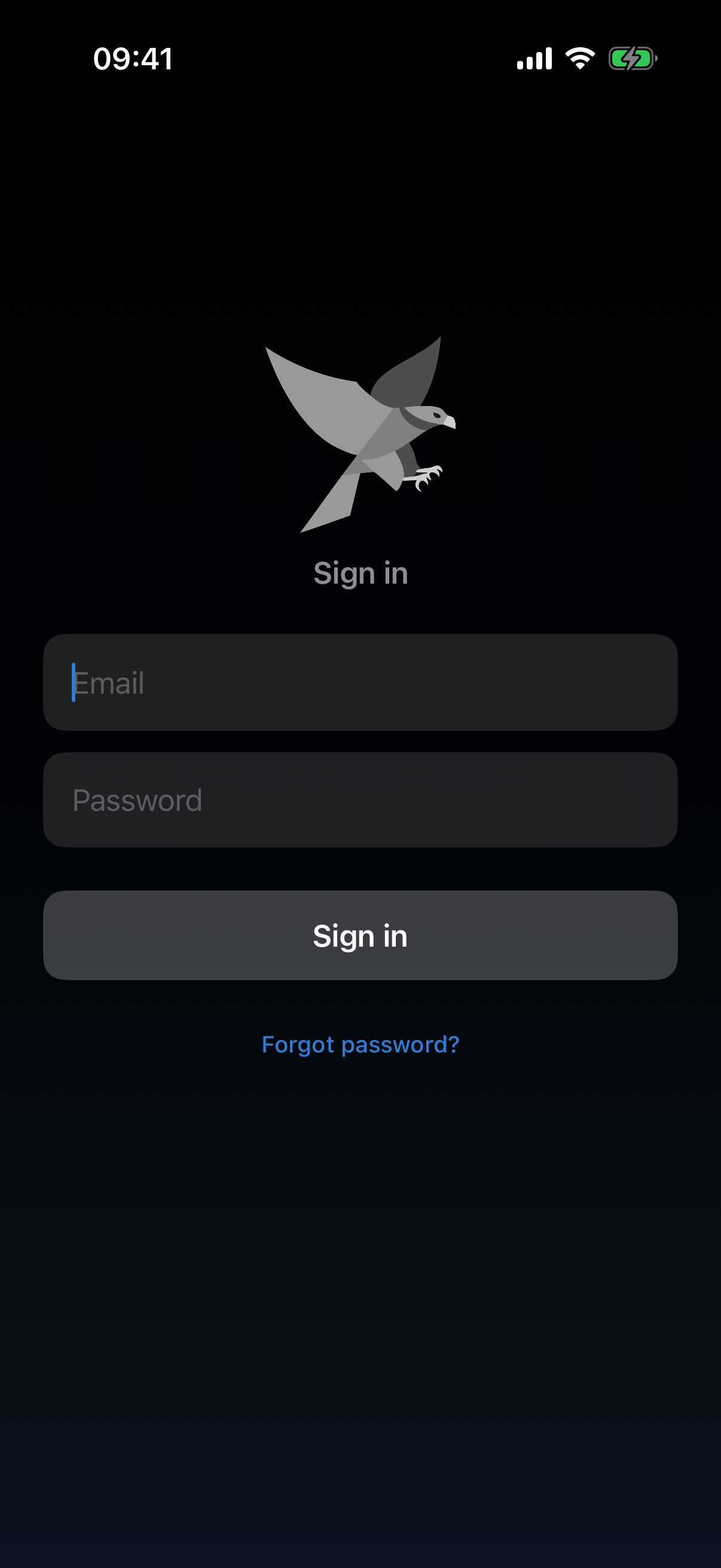 Sign-in screen
