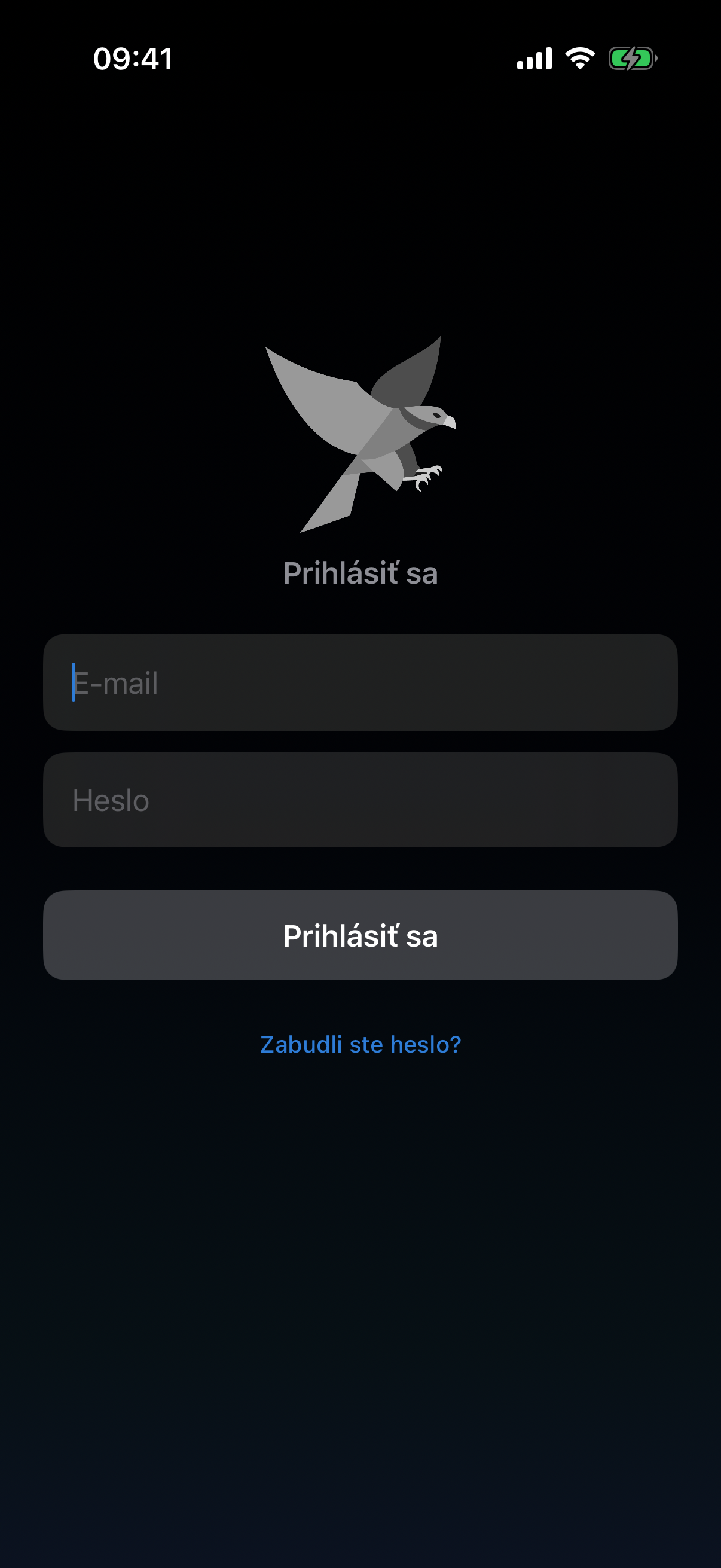 Prihlasovacia obrazovka